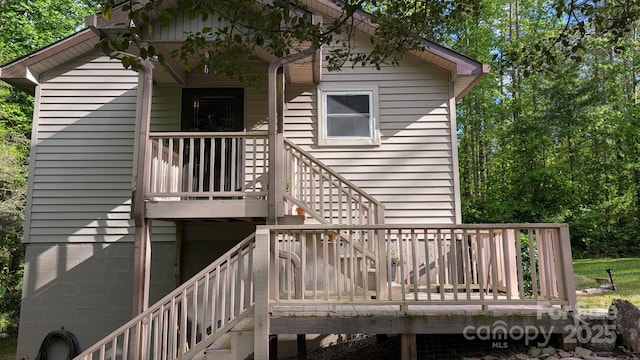 87 Oscar Chappell Rd, Brevard, NC 28712 - rear view of property with stairs and a deck
