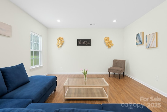 2012 Slippery Rock Ln, Monroe, NC 28112 - living area with baseboards, wood finished floors, and recessed lighting