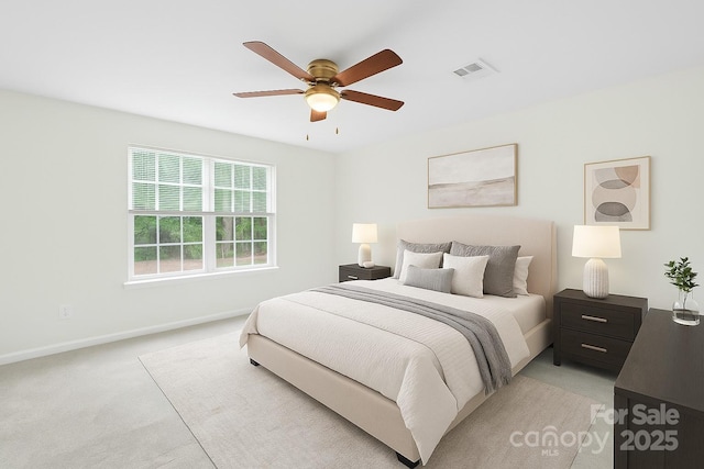 2012 Slippery Rock Ln, Monroe, NC 28112 - bedroom with light colored carpet, baseboards, and ceiling fan