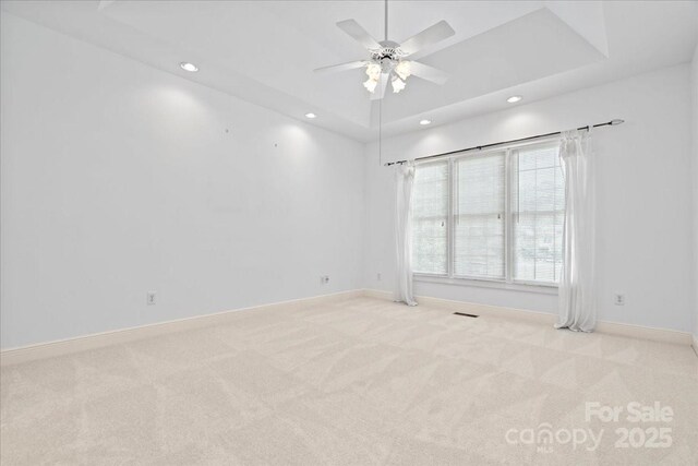 600 Robinhood Dr, Cheraw, SC 29520 - carpeted empty room featuring ceiling fan, baseboards, visible vents, and recessed lighting