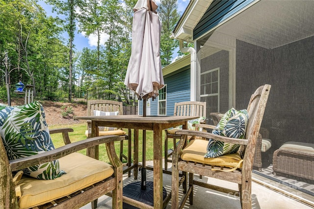 view of patio with fence