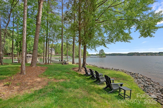 112 Nautilus Ct, Troutman, NC 28166 - surrounding community featuring a lawn and a water view