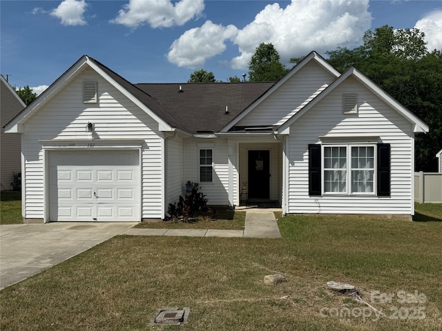 181 Mott Rd, Mooresville, NC 28115 - ranch-style house with a garage, driveway, and a front lawn