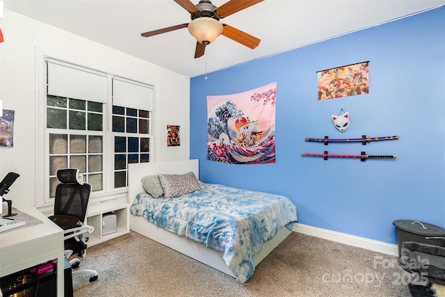 6603 Havencrest Dr, Denver, NC 28037 - bedroom featuring carpet, a desk, a ceiling fan, and baseboards