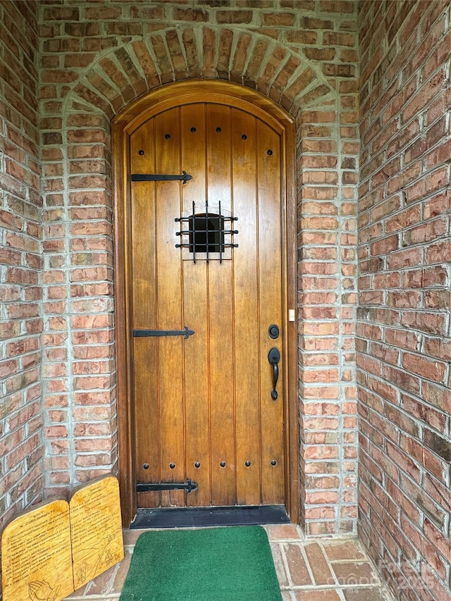 5518 Land Harbour Dr, Granite Falls, NC 28630 - doorway to property with brick siding