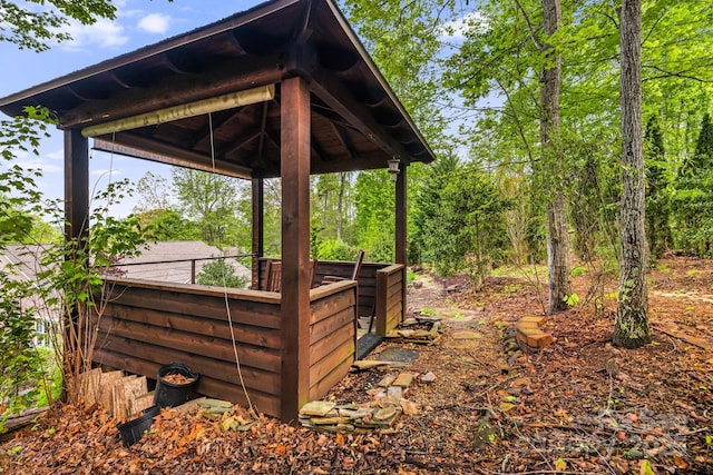 exterior space featuring a gazebo