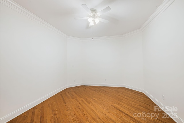 14 Larue Ct, Biltmore Lake, NC 28715 - unfurnished room featuring ceiling fan, light wood-style flooring, baseboards, and ornamental molding
