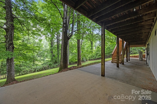 1128 Forest St, Mars Hill, NC 28754 - view of patio featuring stairs