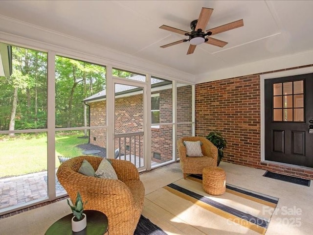 300 Hugh Crocker Rd, Matthews, NC 28104 - sunroom / solarium with ceiling fan