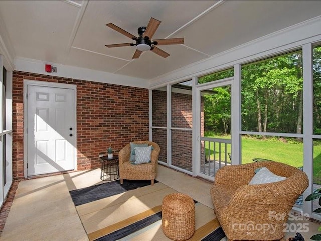 300 Hugh Crocker Rd, Matthews, NC 28104 - sunroom with ceiling fan
