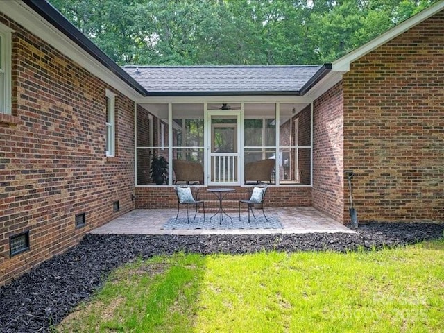 300 Hugh Crocker Rd, Matthews, NC 28104 - view of patio / terrace featuring a sunroom