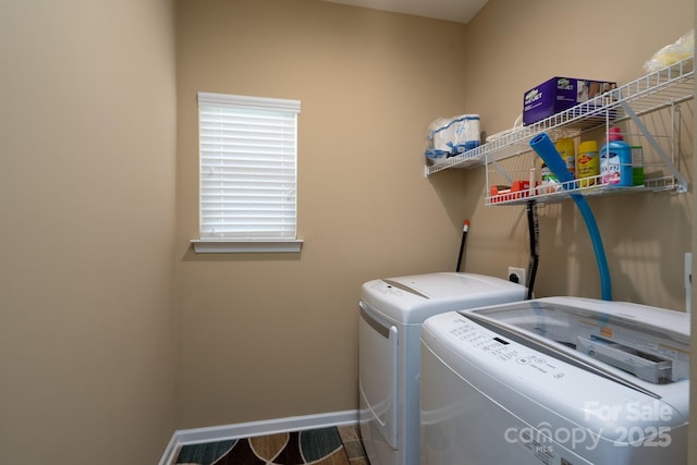4321 Tucker Chase Dr, Midland, NC 28107 - washroom with separate washer and dryer, laundry area, and baseboards