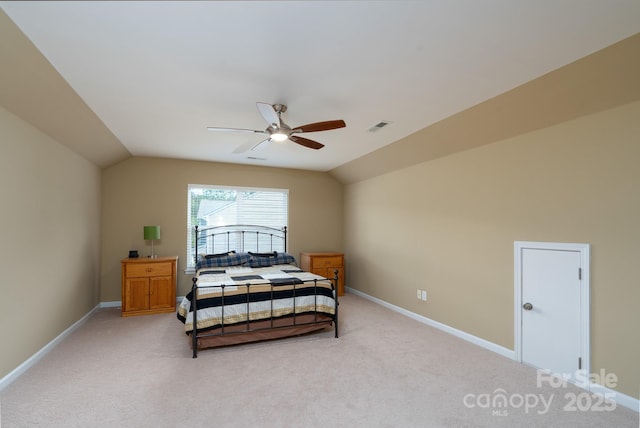 4321 Tucker Chase Dr, Midland, NC 28107 - bedroom with light colored carpet, visible vents, baseboards, and lofted ceiling