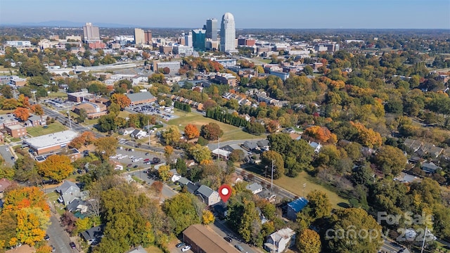 bird's eye view with a city view