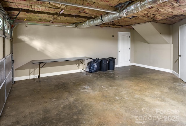 basement featuring baseboards