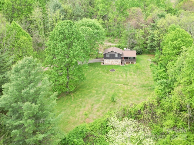 aerial view with a forest view