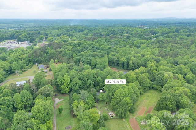 857 Hills Rd, Belmont, NC 28012 - birds eye view of property featuring a view of trees