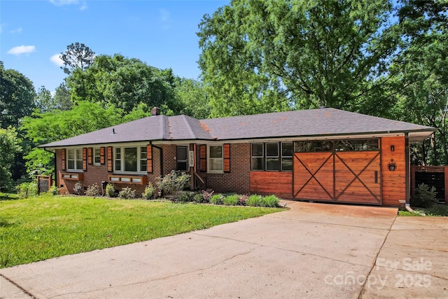 851 Gist Rd, Rock Hill, SC 29732 - view of front facade featuring driveway, a front lawn, roof with shingles, and brick siding