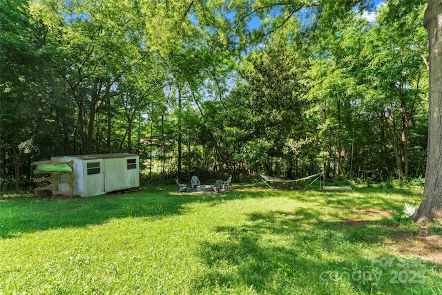 851 Gist Rd, Rock Hill, SC 29732 - view of grassy yard featuring a storage shed and an outbuilding