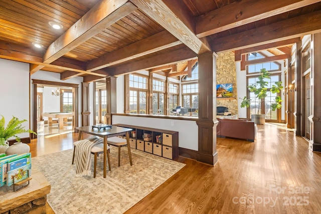 12613B Oak Grove Rd, Stanfield, NC 28163 - sunroom / solarium featuring plenty of natural light and beam ceiling