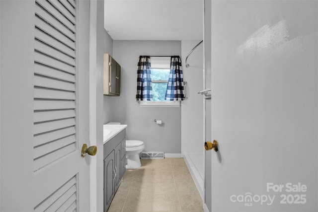 133 Jo Monni Loop, Statesville, NC 28625 - bathroom featuring vanity, toilet, baseboards, tile patterned flooring, and a shower