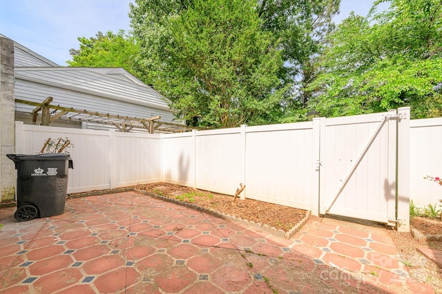 7129 Stonington Ln, Charlotte, NC 28227 - view of patio with a gate and a fenced backyard