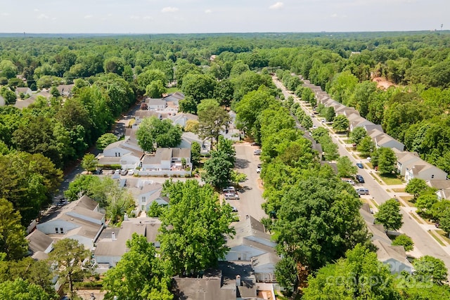 7129 Stonington Ln, Charlotte, NC 28227 - aerial view of residential area featuring a heavily wooded area