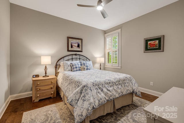 75 Balsam High Rd, Biltmore Lake, NC 28715 - bedroom featuring baseboards, dark wood finished floors, and a ceiling fan