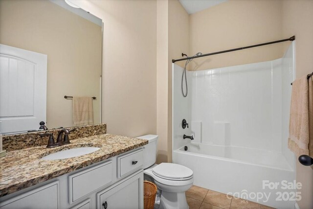 1409 Tupelo Rd, Clover, SC 29710 - bathroom featuring tile patterned flooring, toilet, vanity, and shower / bathtub combination