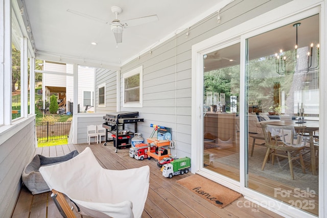 304 Magnolia Ridge Rd, Swannanoa, NC 28778 - sunroom with ceiling fan