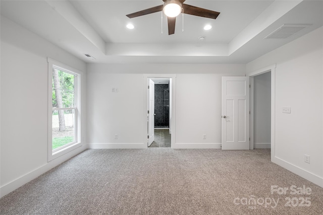 15 Myrtle Lee Cv, Arden, NC 28704 - unfurnished bedroom with a raised ceiling, carpet flooring, baseboards, and recessed lighting