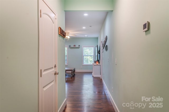 210 Holmes Dr, Spartanburg, SC 29303 - corridor featuring dark wood-type flooring and recessed lighting