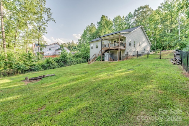 210 Holmes Dr, Spartanburg, SC 29303 - view of yard with stairway and a deck