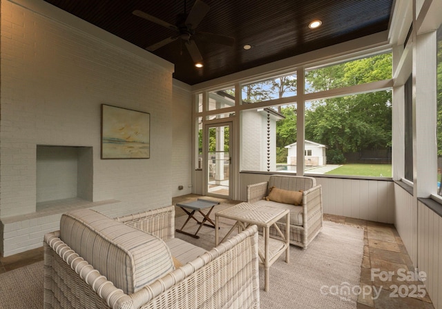 400 Hunter Ln, Charlotte, NC 28211 - sunroom / solarium with a ceiling fan