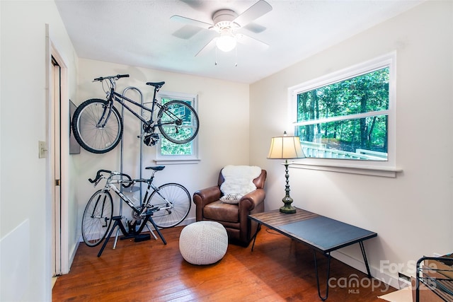 70 Lake Sega Cir, Brevard, NC 28712 - sitting room featuring wood finished floors and ceiling fan