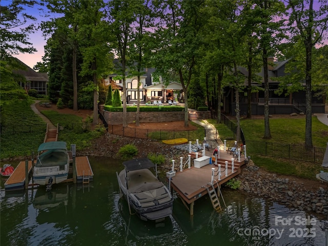 19614 Meta Rd, Cornelius, NC 28031 - dock with boat lift and a water view