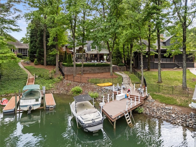 19614 Meta Rd, Cornelius, NC 28031 - dock with boat lift and a water view