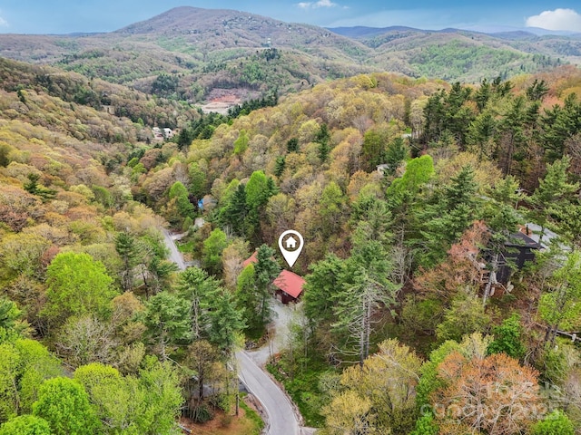909 Niley Cook Rd, Blowing Rock, NC 28605 - drone / aerial view featuring a wooded view and a mountain view