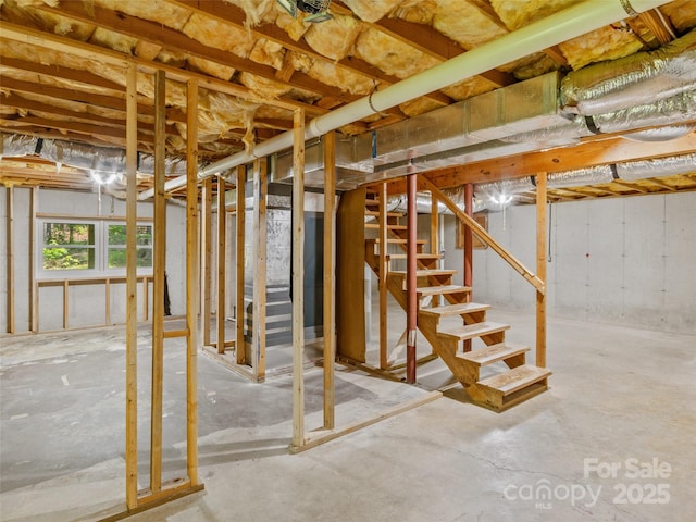 below grade area with stairway