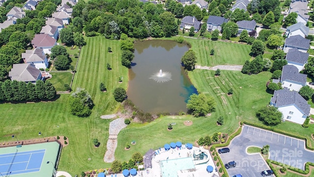 16028 Hallaton Dr, Huntersville, NC 28078 - bird's eye view with a water view and a residential view