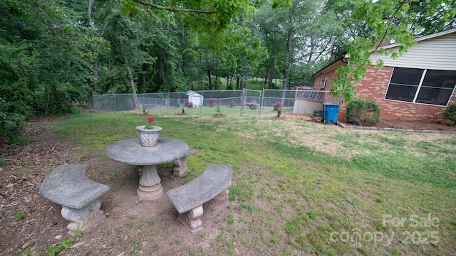 view of yard featuring fence