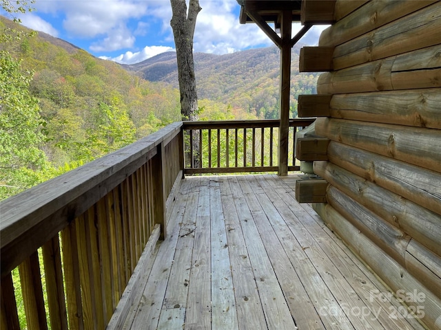 96 Trails End Ln, Maggie Valley, NC 28751 - wooden deck with a mountain view