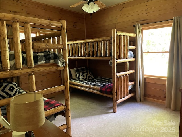 96 Trails End Ln, Maggie Valley, NC 28751 - carpeted bedroom with wood walls