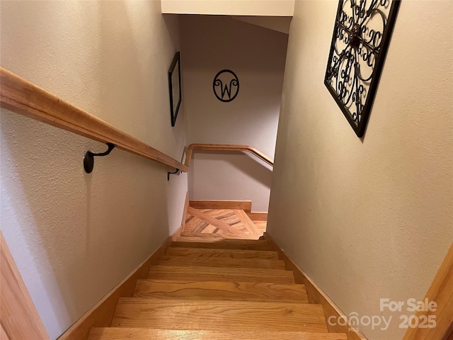 96 Trails End Ln, Maggie Valley, NC 28751 - stairs with baseboards and wood finished floors