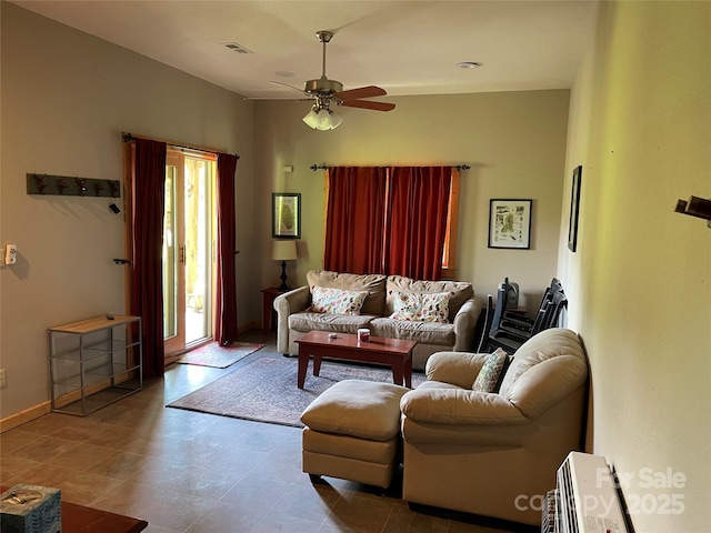96 Trails End Ln, Maggie Valley, NC 28751 - living area featuring ceiling fan