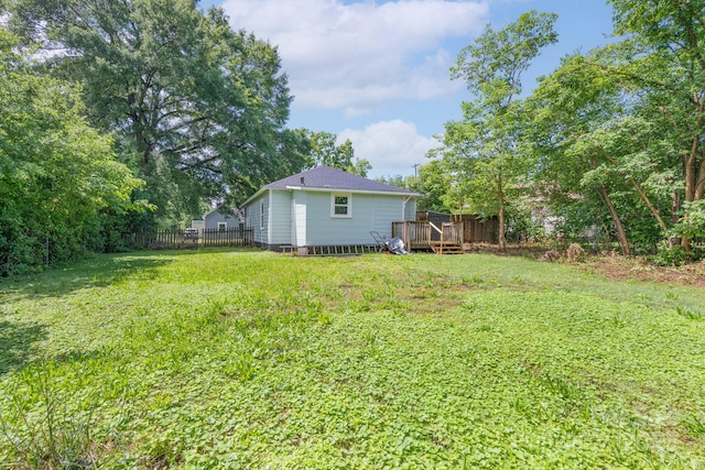 917 Laye St, Belmont, NC 28012 - view of yard featuring a wooden deck