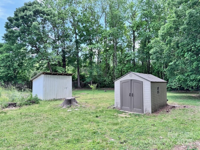 view of shed