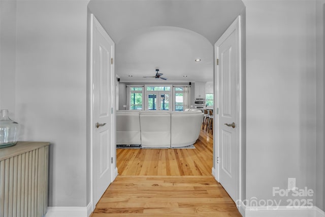 3440 17th Ave NE, Hickory, NC 28601 - hall featuring light wood-type flooring, baseboards, and recessed lighting