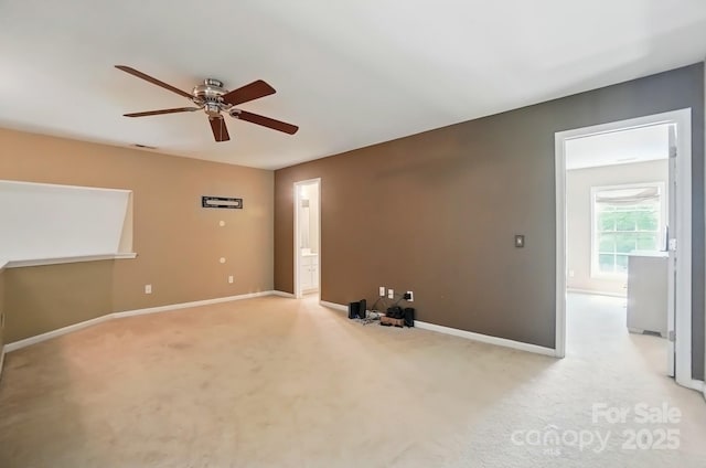 14402 Asheton Creek Dr, Charlotte, NC 28273 - spare room with ceiling fan, baseboards, and light carpet
