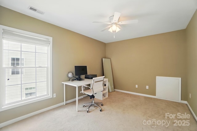 14402 Asheton Creek Dr, Charlotte, NC 28273 - carpeted office space with healthy amount of natural light, ceiling fan, and baseboards